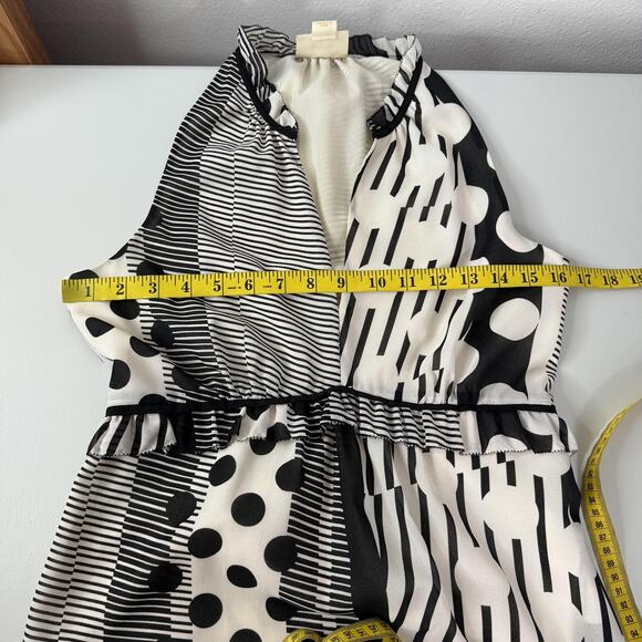 Maeve Dress Womens 4 Black White Halter Maxi High Low Belted Anthropologie - Picture 9 of 10